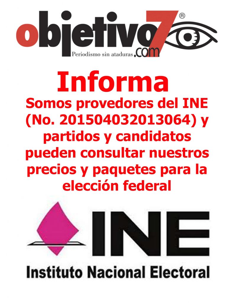 Redes sociales, publicidad, banners y fotografía, registrado ante el INE. Objetivo7/Cuauhtémoc Villegas Durán.