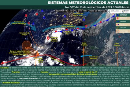 Lluvias intensas en Jalisco y estados del Pacífico