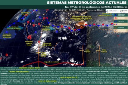 Luvias fuertes en Zacatecas y Aguascalientes y varios estados hoy