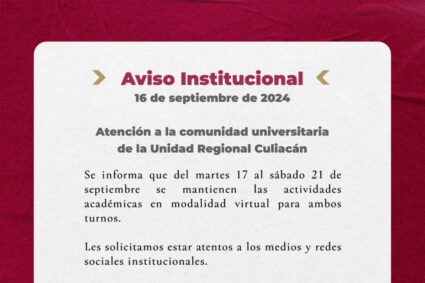 Suspenden clases físicas por violencia en Culiacán