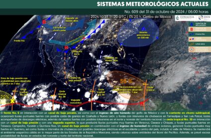 Aguascalientes, el estado con más frío; lluvias en el sur de México