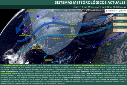 Fuertes lluvias en Aguascalientes y el occidente y vientos de 100 km