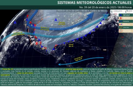 Temperatura de -5 y rachas de viento en Aguascalientes