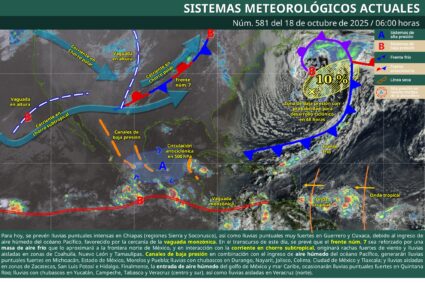 🌧️ Se intensifican las lluvias en el sur del país: Chiapas, Oaxaca y Guerrero en alerta por tormentas fuertes