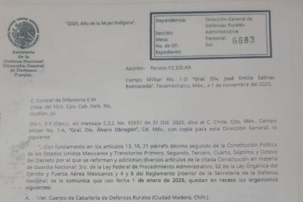 SEDENA pone en “receso” a 26 Cuerpos de Defensas Rurales: comunidades quedarán sin defensa ante el narco