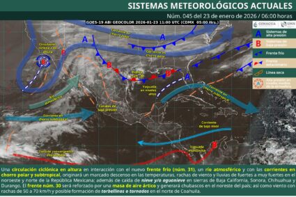 Lluvias en el norte y frío en todo el país