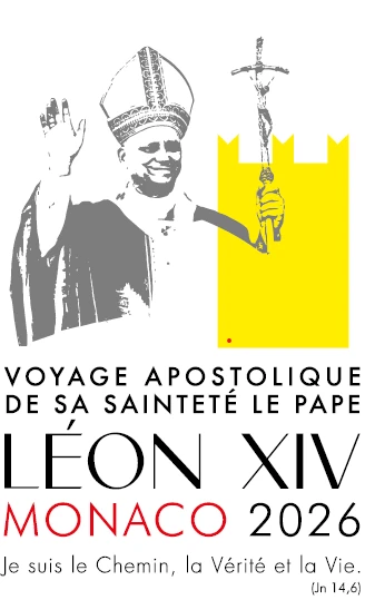 Logo del viaje del Papa León XIV a Mónaco. Crédito: Oficina de Prensa de la Santa Sede